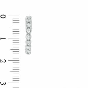 Серьги конго из белого золота 585 пробы с бриллиантом
