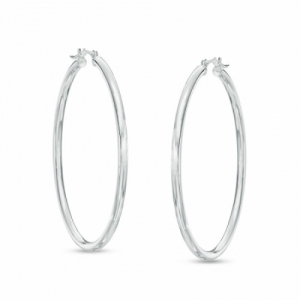 Серьги конго из белого золота 585 пробы