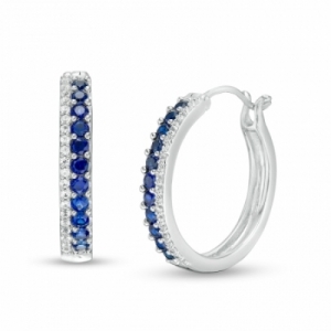Серьги из серебра с сапфирами