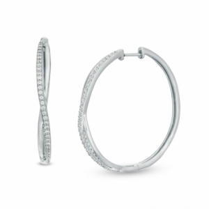 Серьги из серебра с бриллиантом