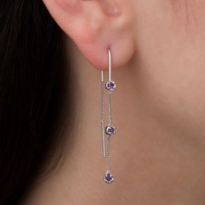 Серьги из серебра с аметистом