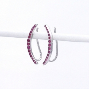 Серьги из серебра с рубином