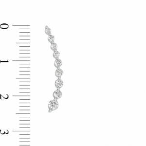 Серьги-зажимы из белого золота 585 пробы с бриллиантом