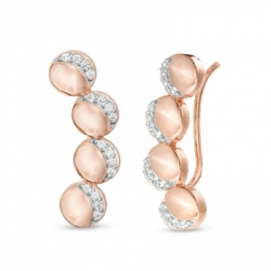 Серьги из серебра 925 пробы с белым сапфиром