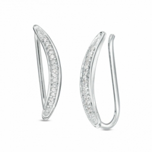 Серьги из серебра с бриллиантом