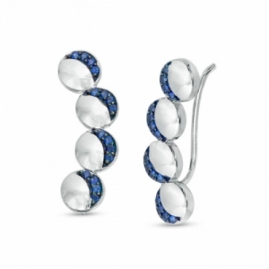 Серьги из серебра с сапфиром