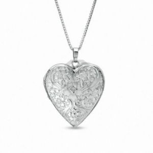 Подвеска Сердце из серебра с бриллиантом