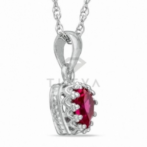 Подвеска из серебра с рубином в форме сердца