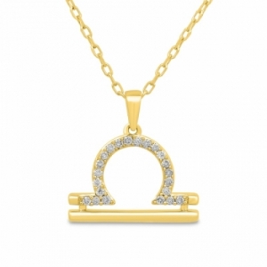 Подвеска-знак Зодиака из желтого золота 585 пробы с бриллиантом