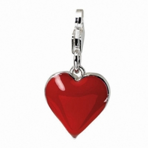 Подвеска шарм "Сердце" из серебра с Swarovski Zirconia