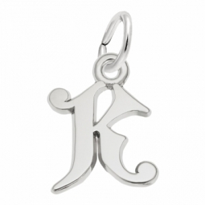 Подвеска-шарм буква "К" из серебра