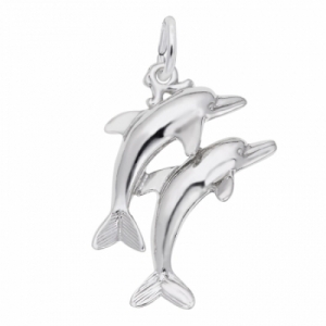 Подвеска-шарм "Дельфины" из серебра