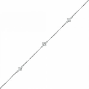 Браслет-анклет из серебра с бриллиантами