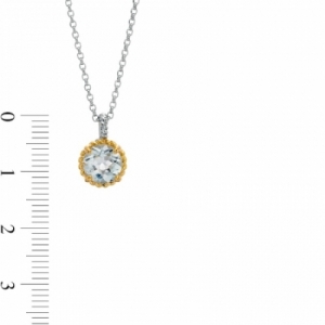 Колье из серебра 925 пробы с аквамарином