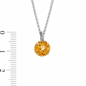 Колье из серебра 925 пробы с цитрином