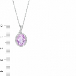 Колье из серебра с аметистом и бриллиантом