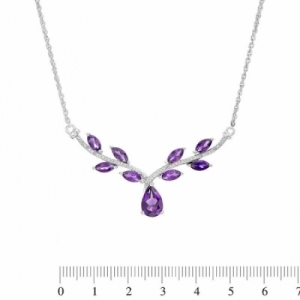 Колье из серебра с аметистом и бриллиантом