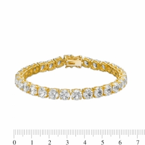 Серебряный браслет с крупными круглыми белыми гидротермальными сапфирами