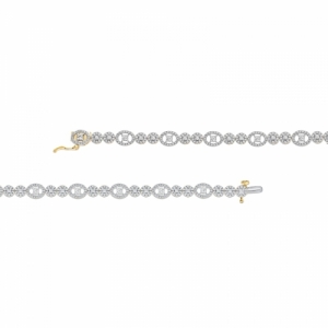 Золотой браслет с множеством бриллиантов огранки круг разного диаметра
